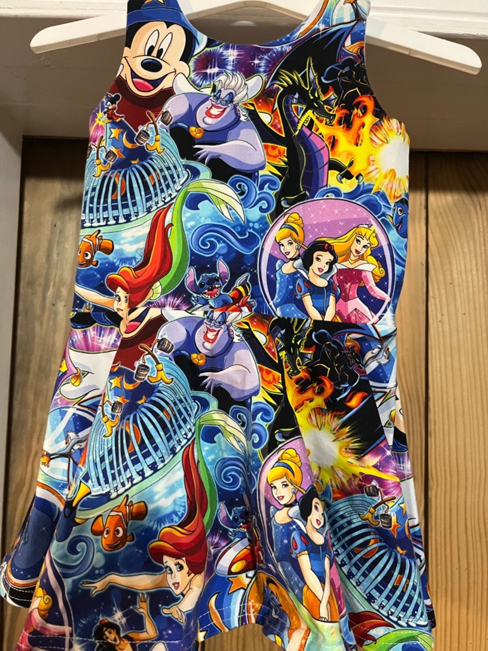 Girls' Multicolor Disney Princess Print Casual Dress